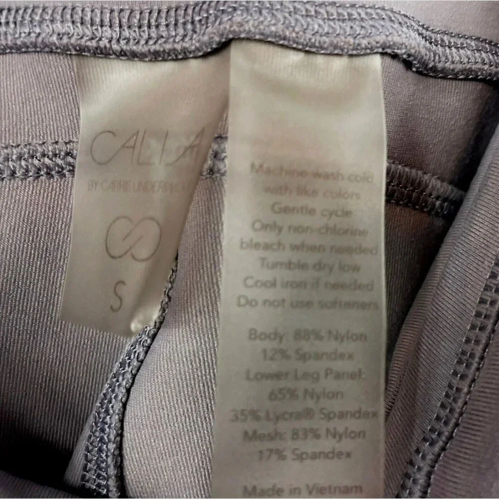 CALIA by Carrie Underwood Leggings Size Small Gray Taupe Essential Mesh 7/8 Yoga